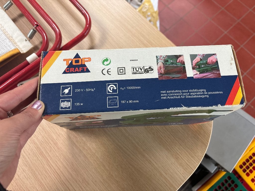 Top Craft TVM-150 Vlakschuurmachine Schuurmachine Groen, Doe-het-zelf en Verbouw, Gereedschap | Schuurmachines, Ophalen, Nieuw