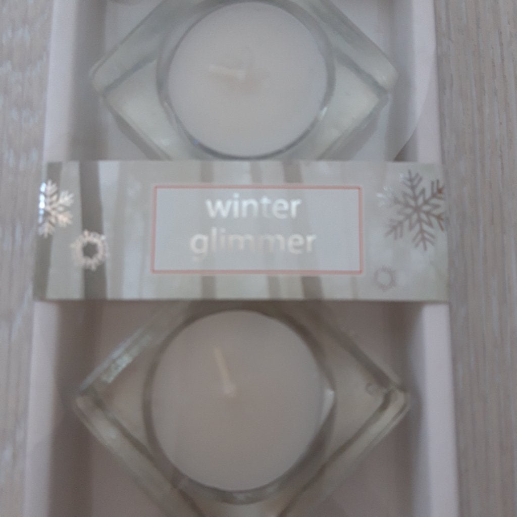 Nieuwe Winter Glimmer waxinelichthouders set, Nieuw, Ophalen of Verzenden, Modern, Wit