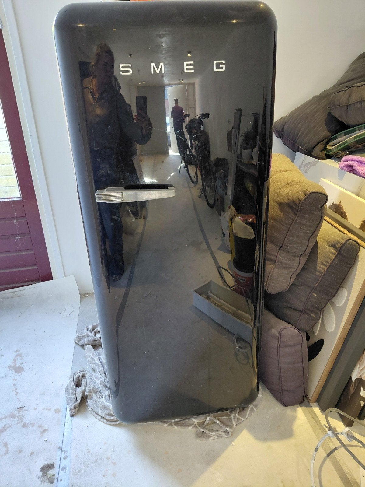 Smeg koelkast zwart - Retro design, Witgoed en Apparatuur, Gebruikt, 200 liter of meer, 60 cm of meer, Ophalen of Verzenden