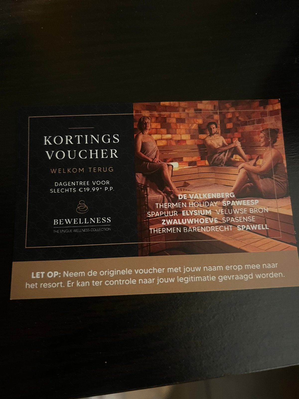 Kortingsvoucher sauna, Sport en Fitness, Ophalen of Verzenden, Nieuw, Toebehoren