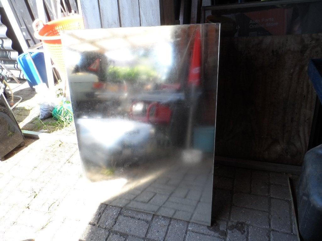 spiegel   105x80 cm op houten plaat blank, Ophalen, 100 tot 150 cm, Zo goed als nieuw, 75 tot 100 cm