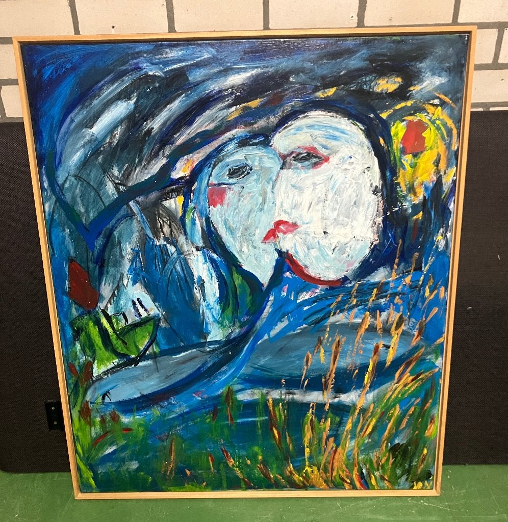 Olieverfschilderij - gesigneerd 'Ton', Ophalen, Doek, Expressionistisch, Origineel werk