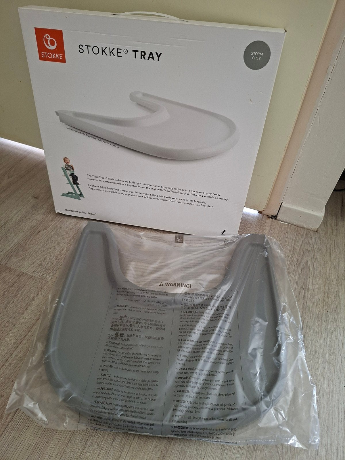 Stokke tray / tafelblad tripp trapp | nieuw | storm grey, Ophalen of Verzenden, Nieuw, Meegroeistoel