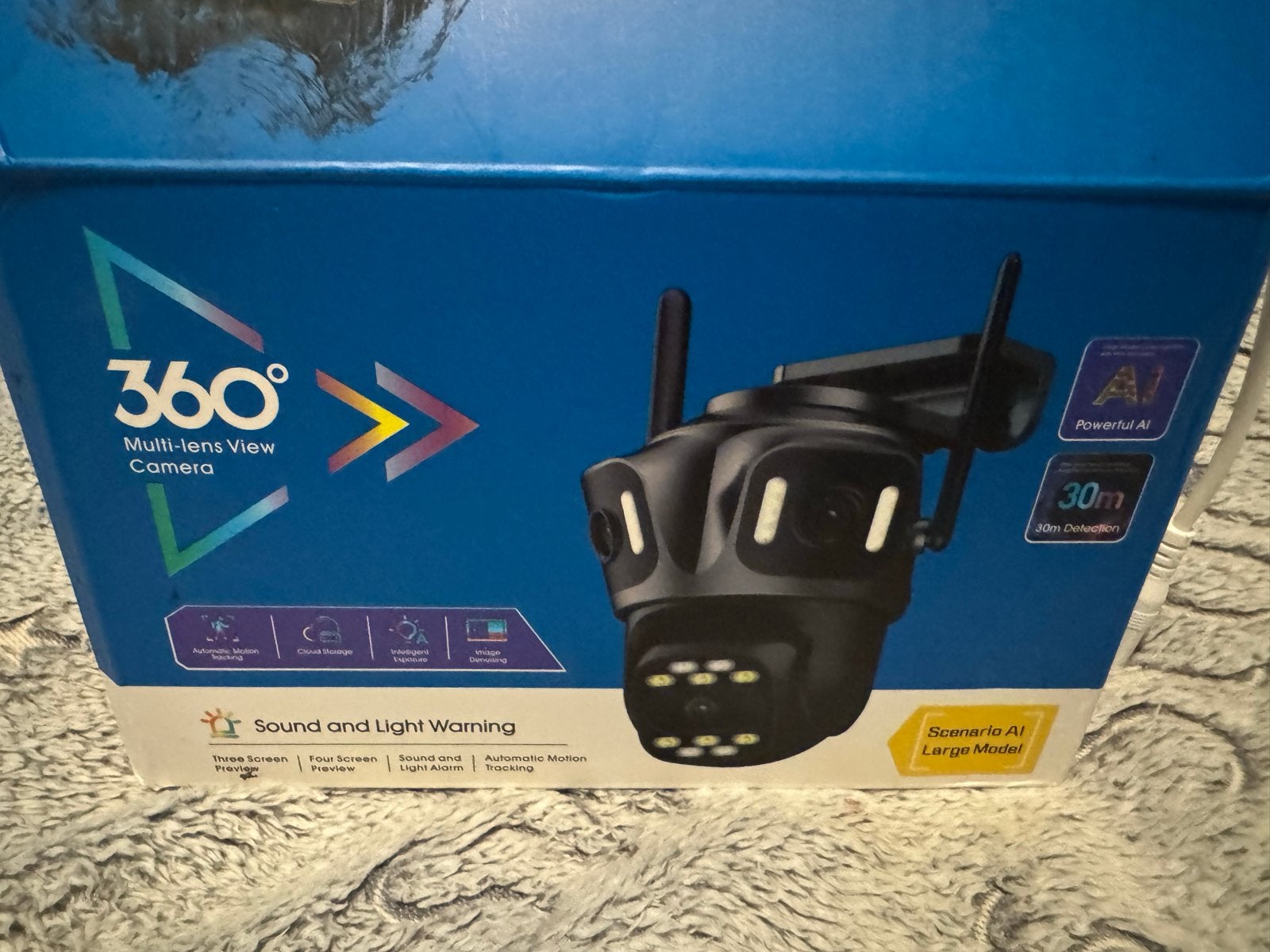 Nieuwe 360 Multi-lens View Camera met AI en Nachtzicht, Ophalen of Verzenden, Nieuw, Buitencamera