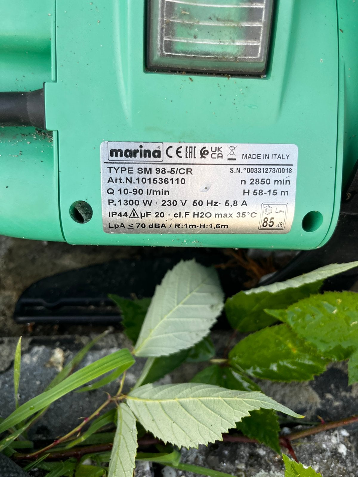 Marina SM 98/5 CR beregeningspomp, Ophalen, Zo goed als nieuw