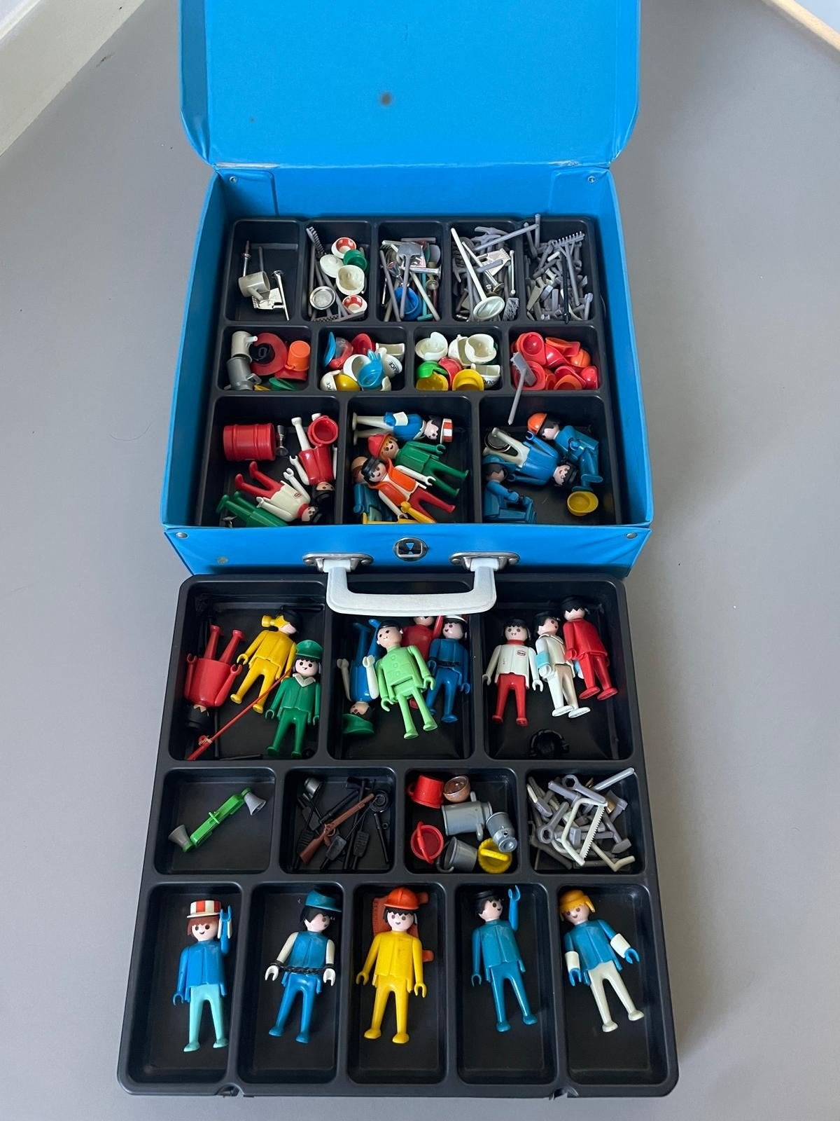 Vintage Playmobil System koffer incl originele poppetjes '70, Ophalen of Verzenden