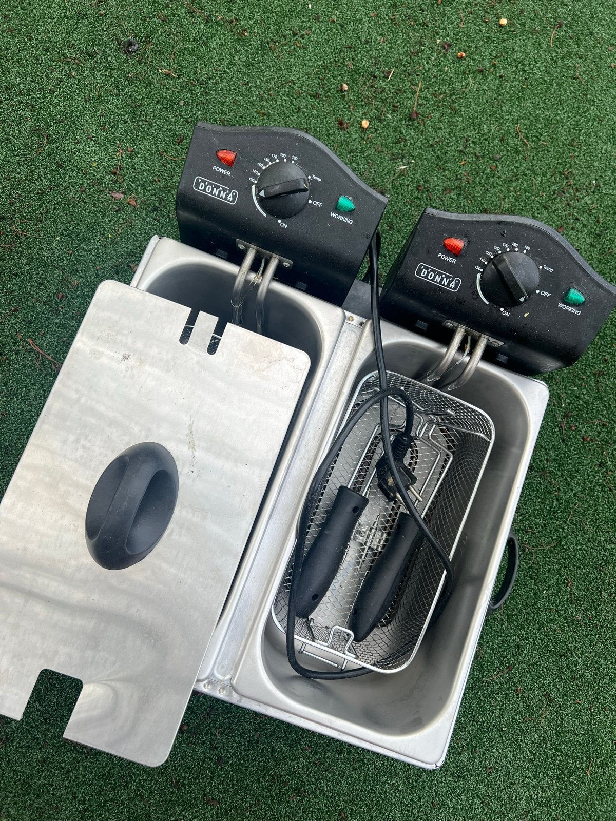 Donna Duo-friteuse - Dubbele Frituurpan, 2 tot 3 liter, Ophalen, Zo goed als nieuw, Duo-friteuse