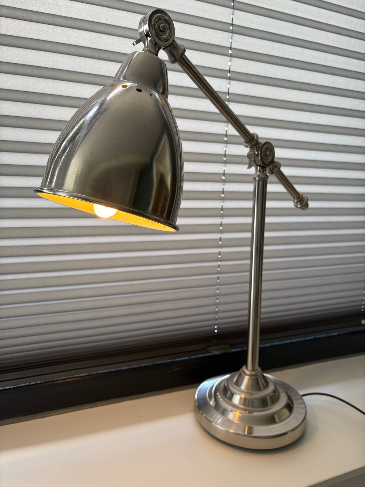 Ikea Bureaulamp Barometer Tafellamp kantelbaar RVS, Ophalen, Zo goed als nieuw, Metaal