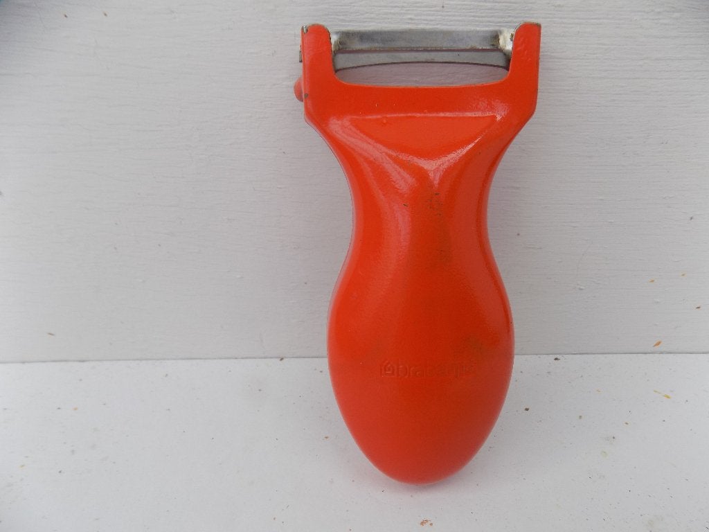 Vintage retro jaren 70 oranje dunschiller aardappelschiller, Ophalen of Verzenden, Gebruikt