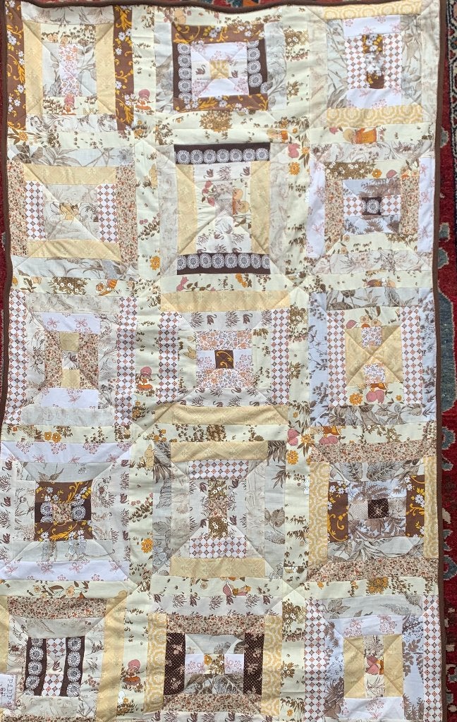 Patchwork deken van mooie vintage stoffen en deken, 157 cm, Nieuw, Ophalen of Verzenden, 97 cm