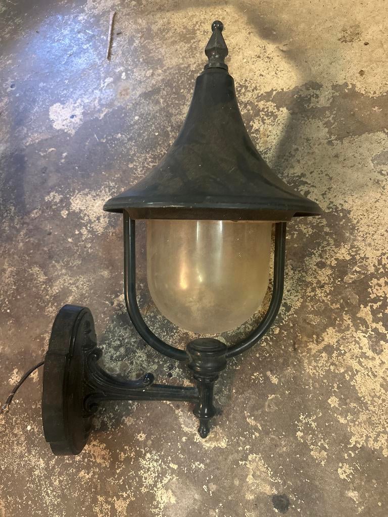 Klassieke groene wandlantaarn voor buiten, Ophalen, Staande lamp, 50 tot 250 watt, IJzer