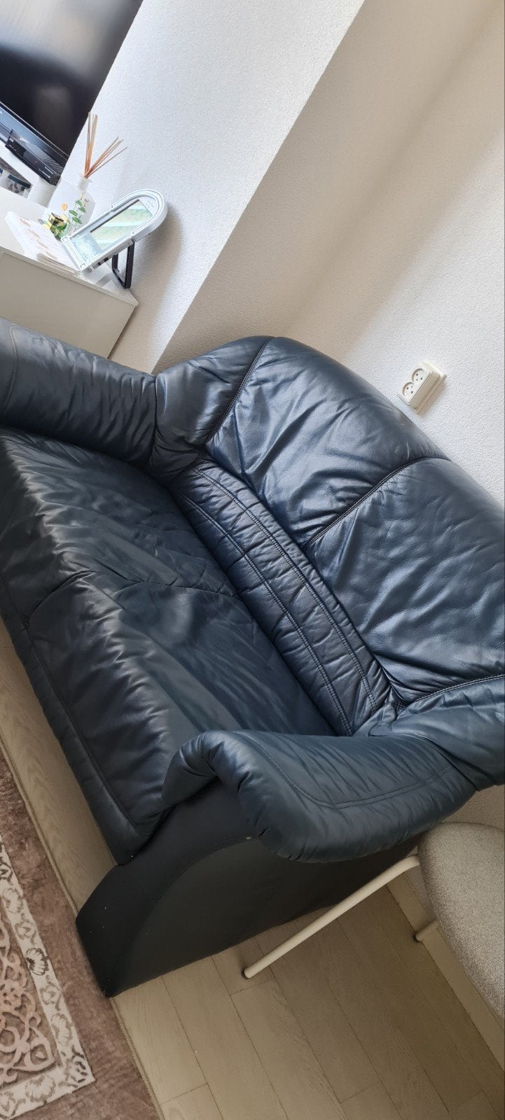 leren bank., Ophalen of Verzenden, Gebruikt, 75 tot 100 cm