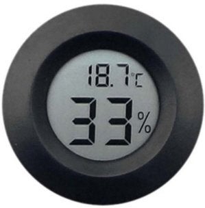 Digitale Hygrometer Thermometer Klimaatmeter - 41 mm - Zwart, Hygrometer, Ophalen of Verzenden, Hygrometer, Nieuw