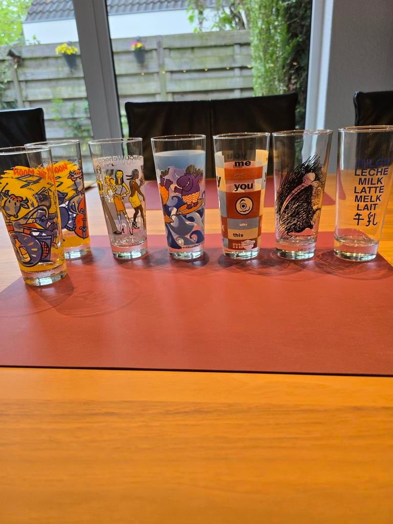 7 Ritzenhoff melkglazen - perfecte staat, Ophalen of Verzenden, Zo goed als nieuw, Glas, Overige merken