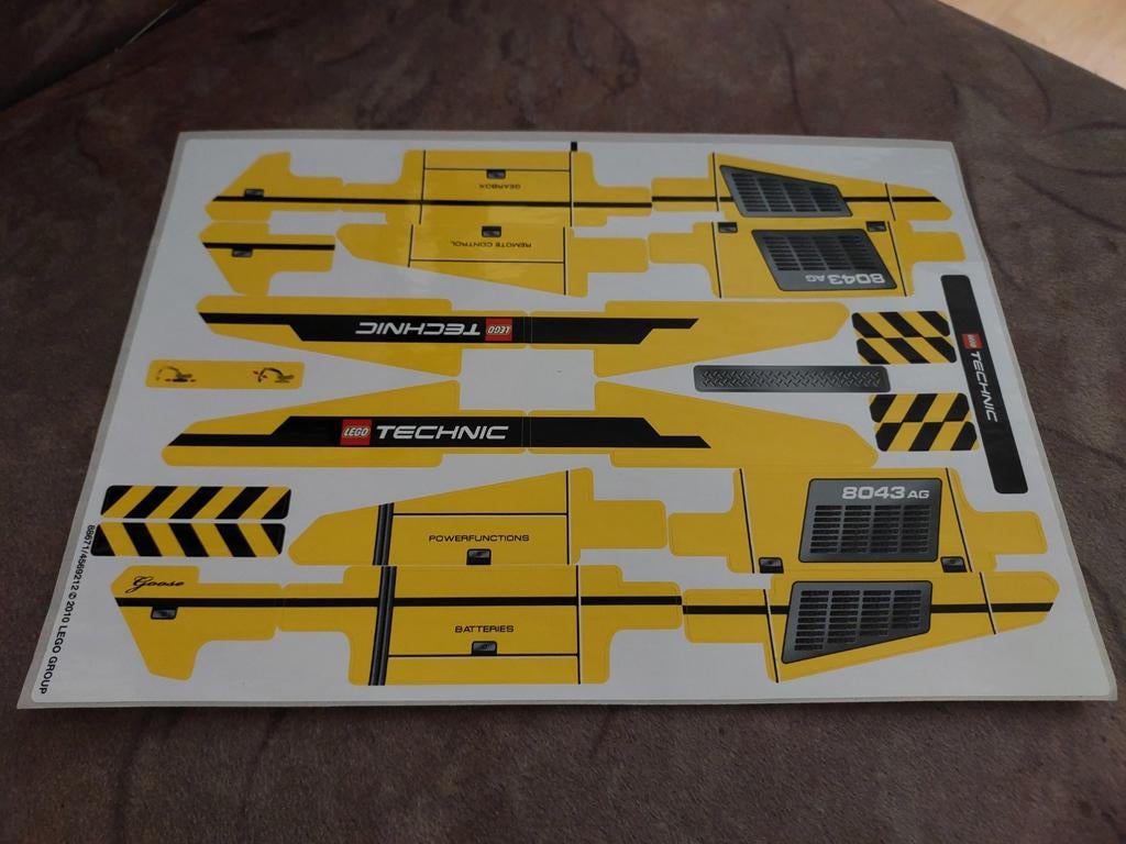 Lego 8043 graafmachines stickervel, Ophalen of Verzenden, Nieuw