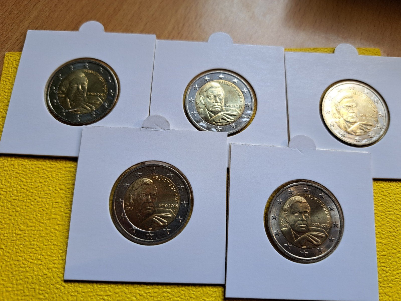 5x 2 euro UNC Duitsland 2018 Helmut Schmidt Serie ADFGJ, Postzegels en Munten, Ophalen of Verzenden, Duitsland, 2 euro
