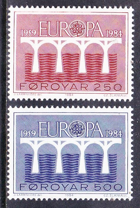 Faroer eilanden 1984 pf mi 97 - 98  europa cept, Verzenden, Denemarken, Postfris