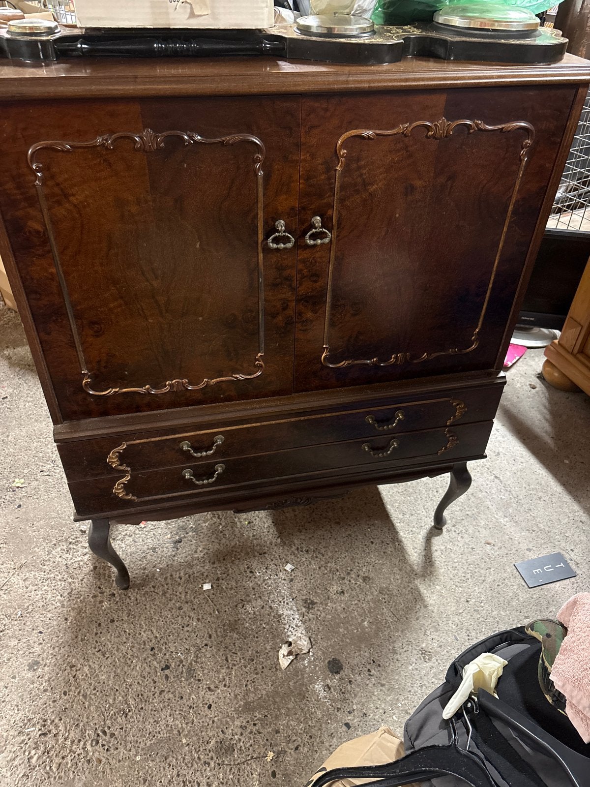 Antieke houten kast met lades - Vintage meubel, Ophalen