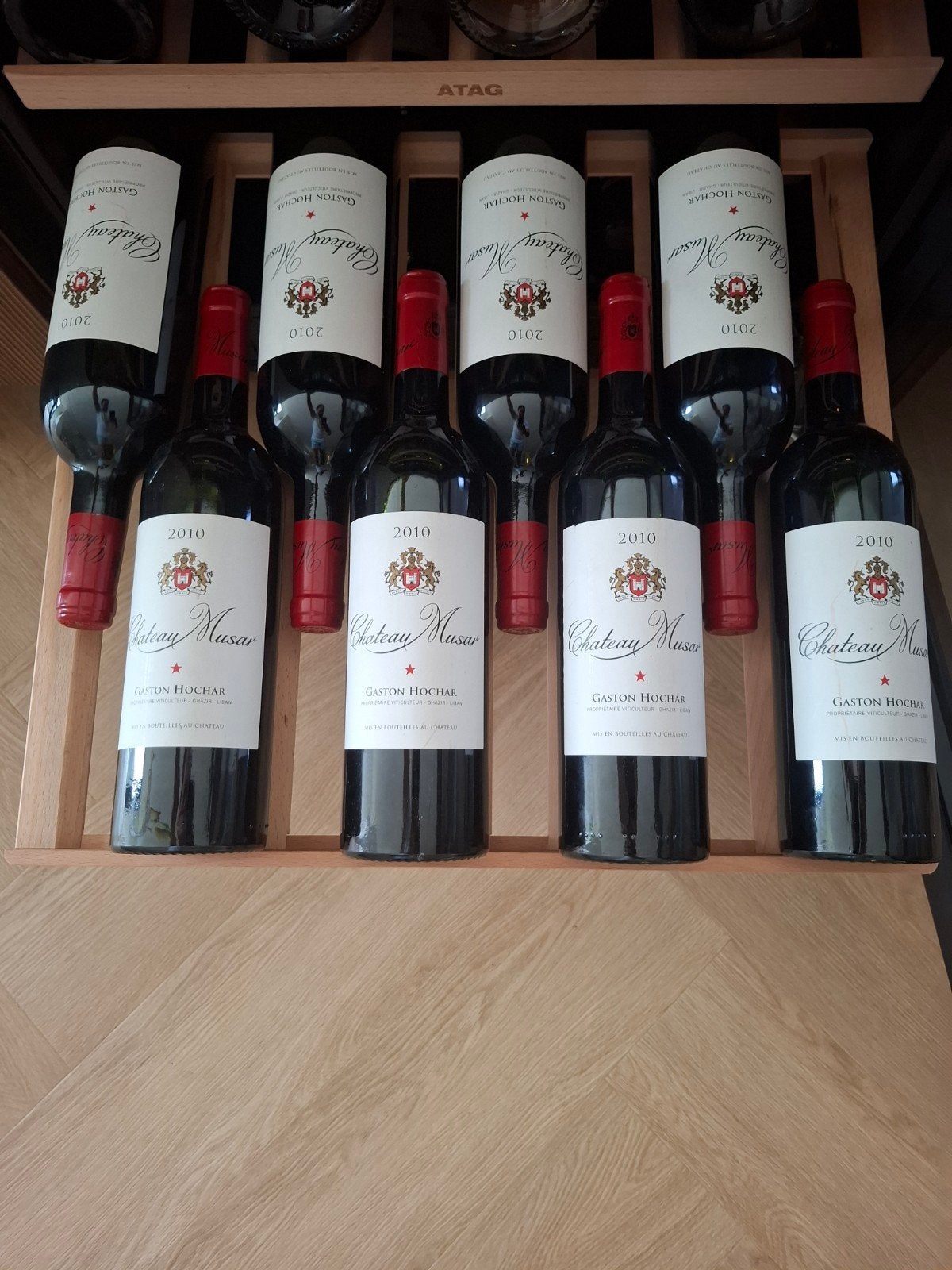 9 flessen Chateau Musar 2010 - Ideaal bewaard, Ophalen of Verzenden, Zo goed als nieuw, Overige gebieden, Rode wijn