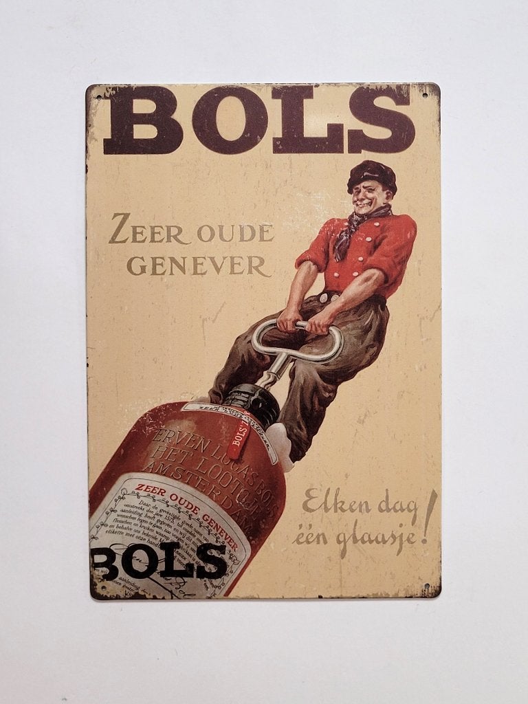 Bols Genever elke dag een glaasje reclamebord van metaal, Info@deconoord.nl, Deco Noord, Nieuw, Ophalen of Verzenden