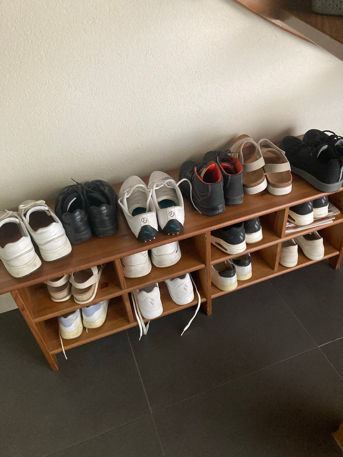 Houten schoenenrek / schoenenkast van grenen, Ophalen, Gebruikt
