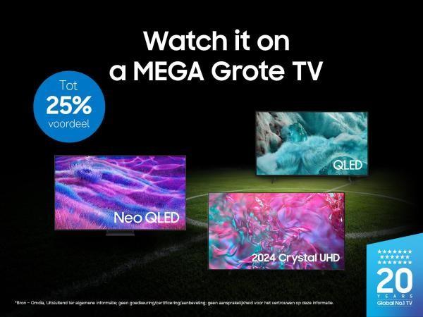 Samsung MEGA grote TV's tot 25% voordeelvoucher, Eén persoon, Kortingsbon