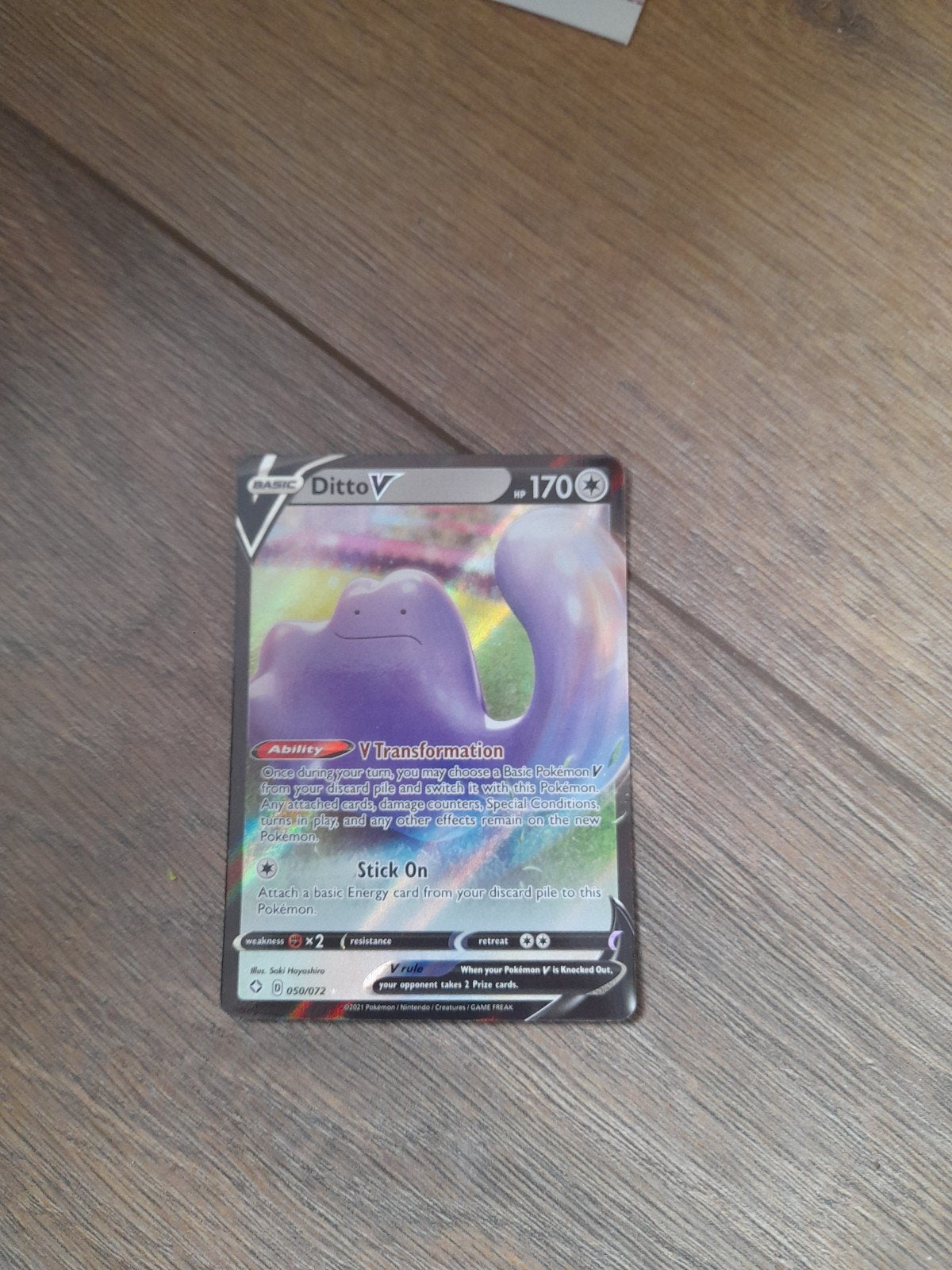 Pokémon Kaart: Ditto V (050/072) - Zo goed als nieuw, Ophalen of Verzenden, Zo goed als nieuw, Losse kaart