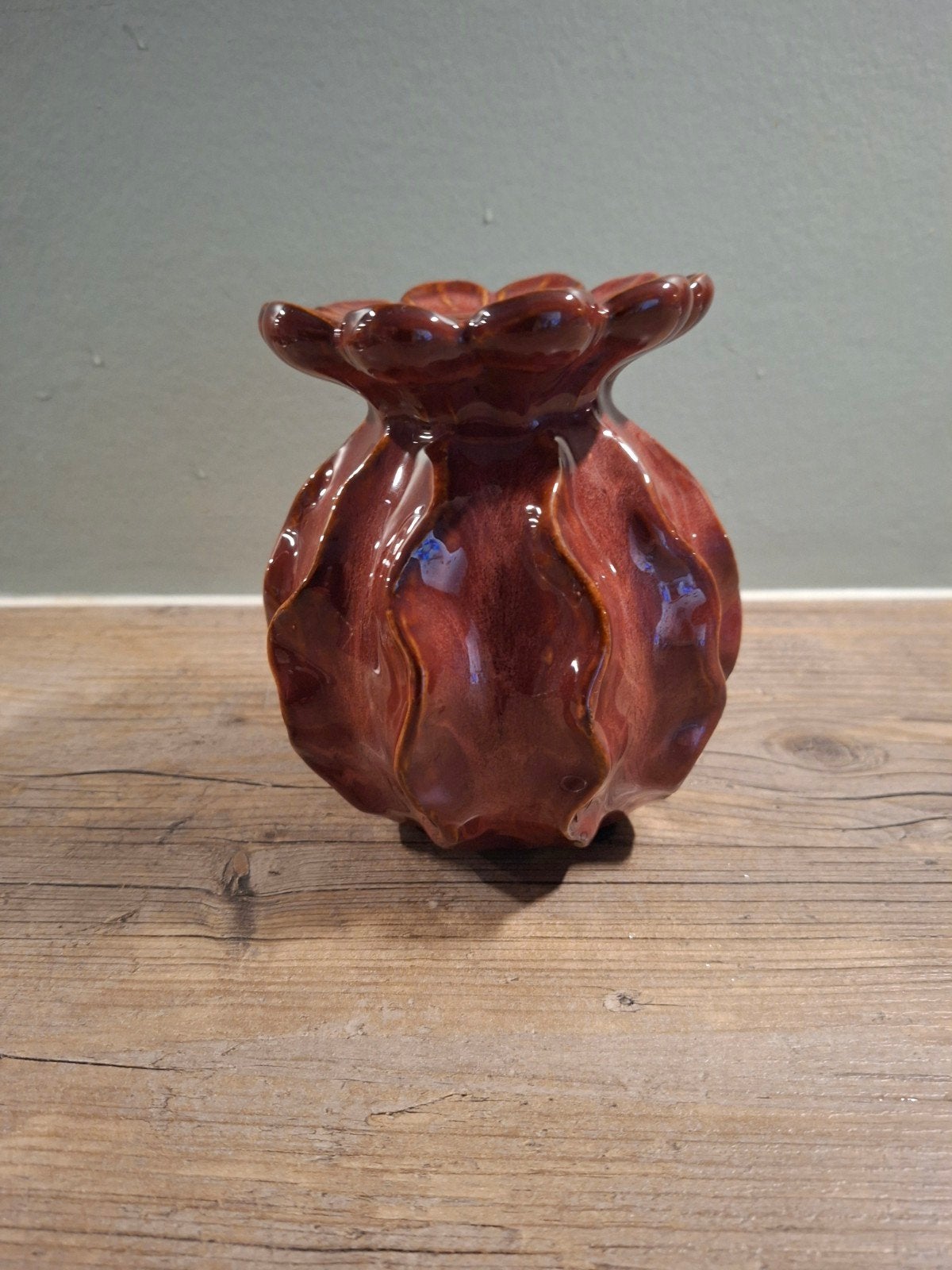 Mica decoratie vaas, Ophalen of Verzenden, Zo goed als nieuw, Handgemaakt