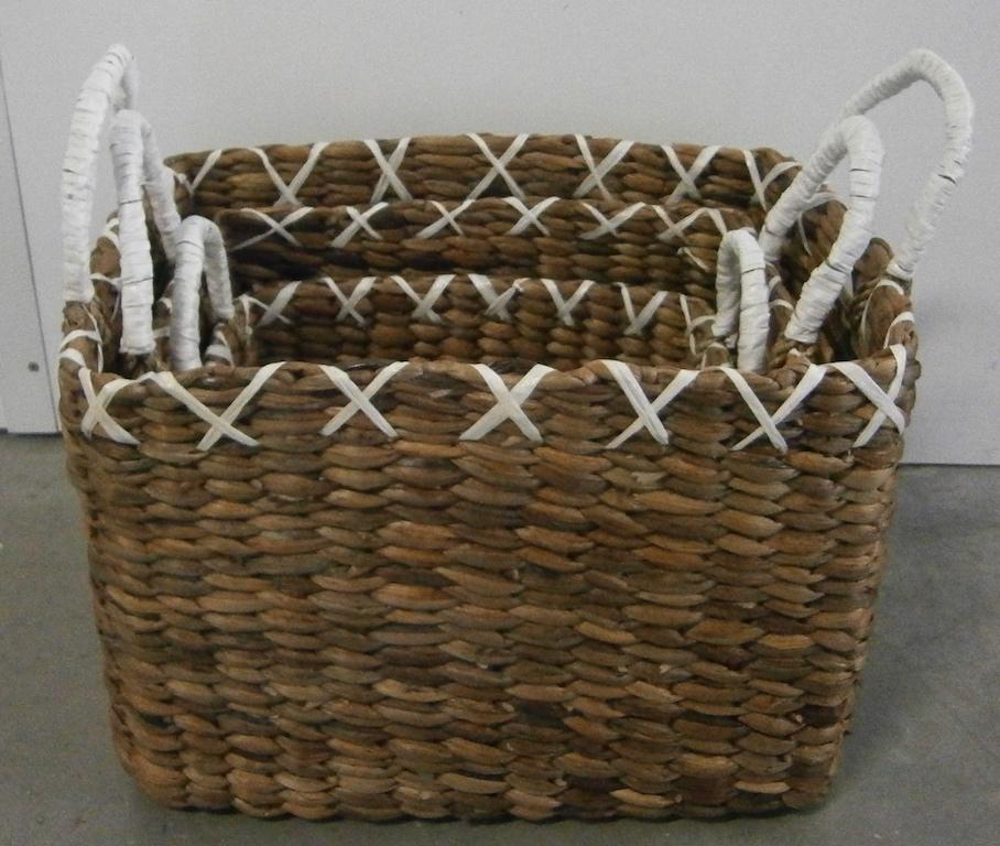 Set van 3 manden, waterhyacint – handgemaakt – bij TTM Wonen, Huis en Inrichting, Woonaccessoires | Schalen en Manden, TTM Wonen, Meubels – (Perzische) Tapijten en Woonaccessoires