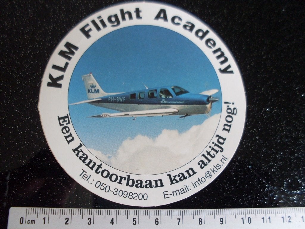 sticker klm flight academy ph-bwf vliegtuig, Verzenden, Zo goed als nieuw, Bedrijf of Vereniging
