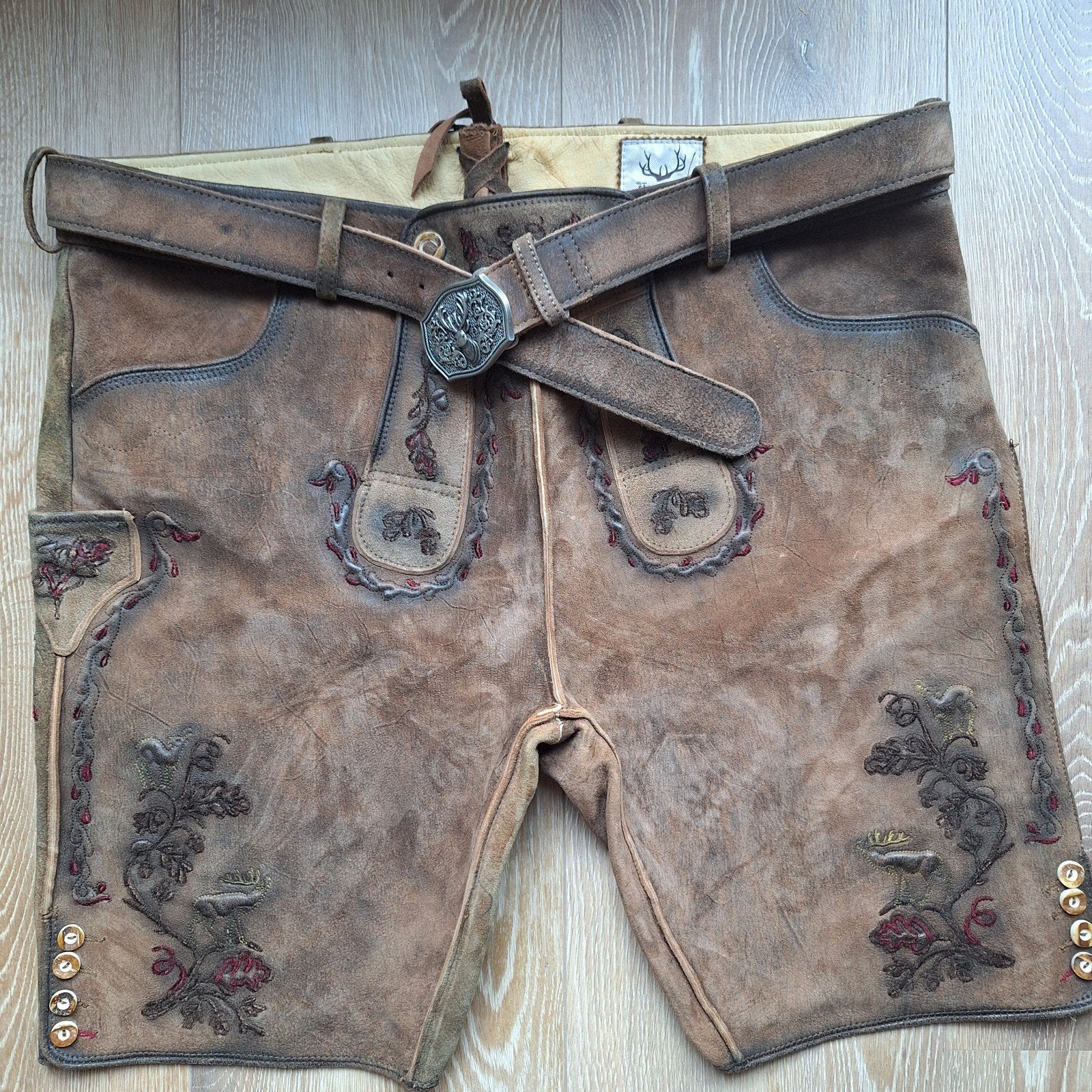 Lederhose 60 wildbock riem trachten oktoberfeest Tiroler, Ophalen of Verzenden, Nieuw, Overige maten, Stockerpoint