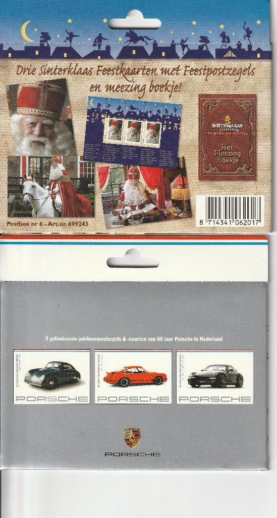 2 postboxen  Porsche en sinterklaas, Ophalen of Verzenden, Na 1940, Postfris