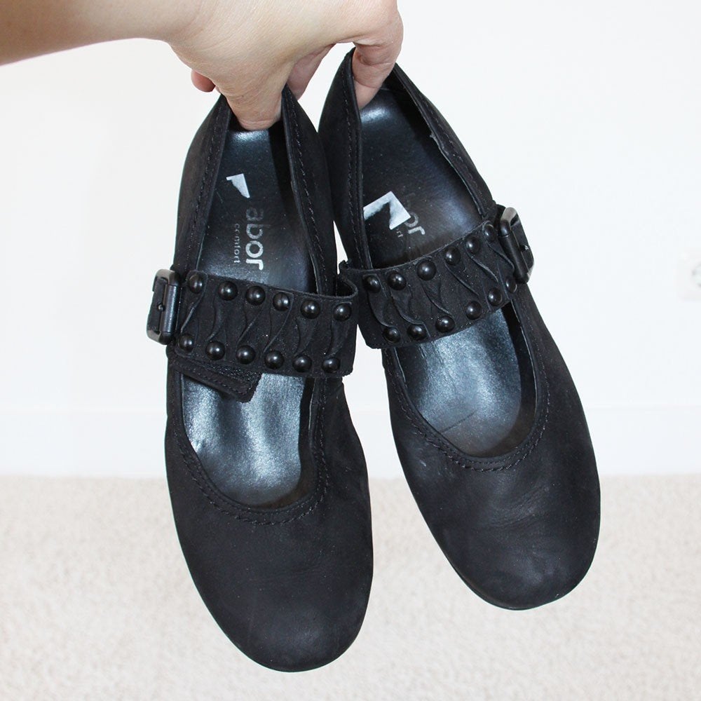 Mooie Suede Gabor Schoenen s1 (Maat 5/38) € 45,-, Kleding | Dames, Pumps, Zwart, Gabor, Ophalen of Verzenden