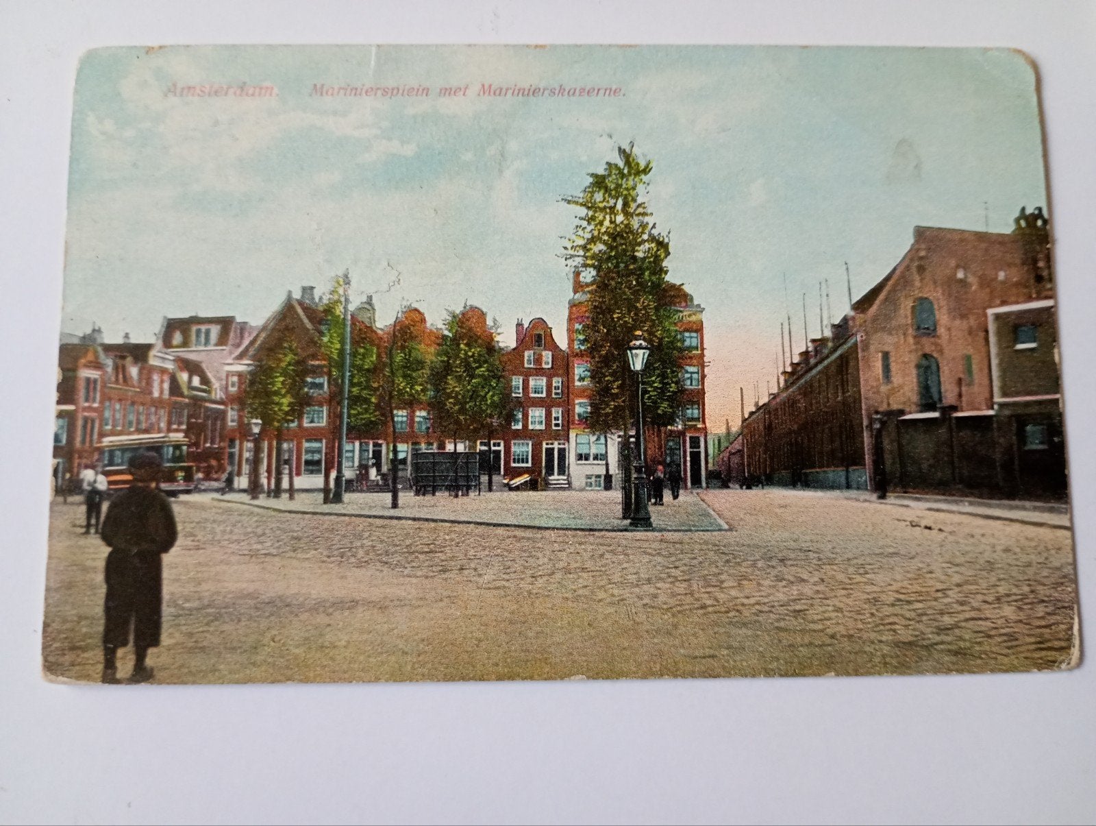 Amsterdam Mariniersplein met Kazerne 1914, Ophalen of Verzenden, Voor 1920, Gelopen, Noord-Holland