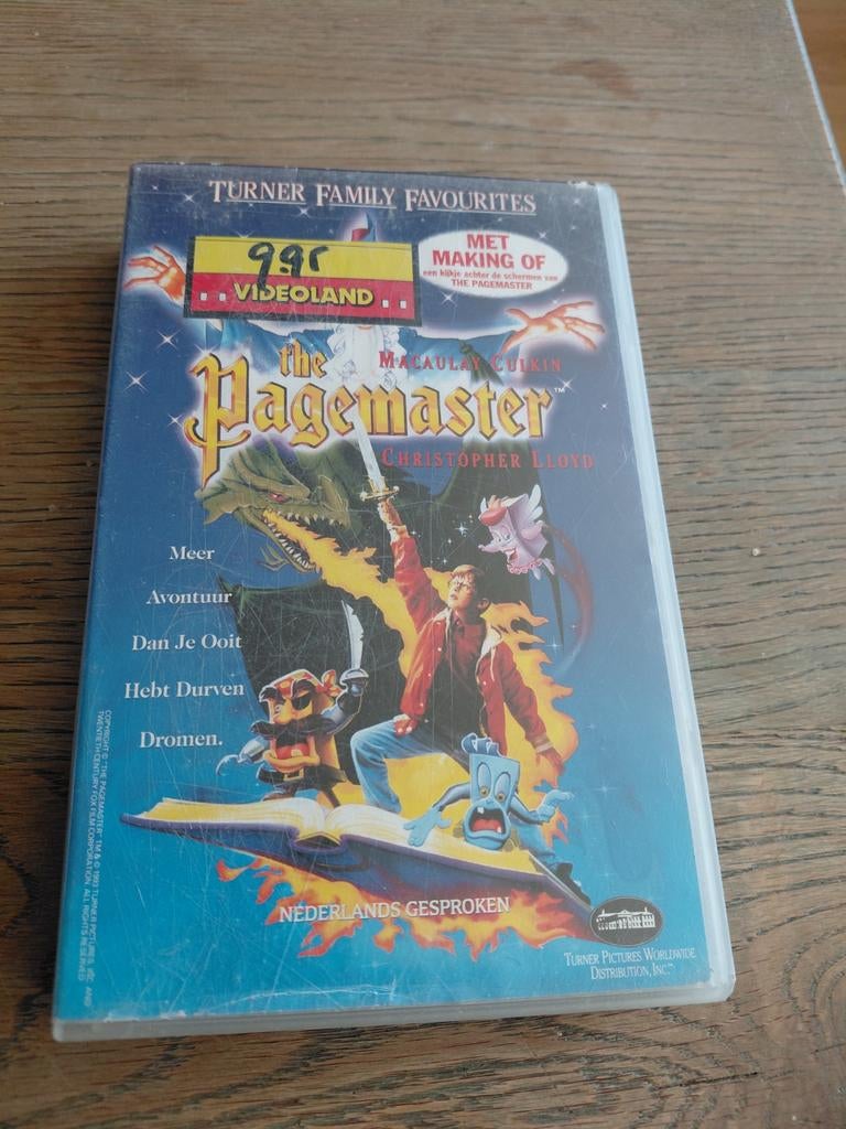 The Pagemaster videoband. Met verkoopsticker Videotheek., Alle leeftijden, Ophalen of Verzenden, Gebruikt, Kinderprogramma's en -films