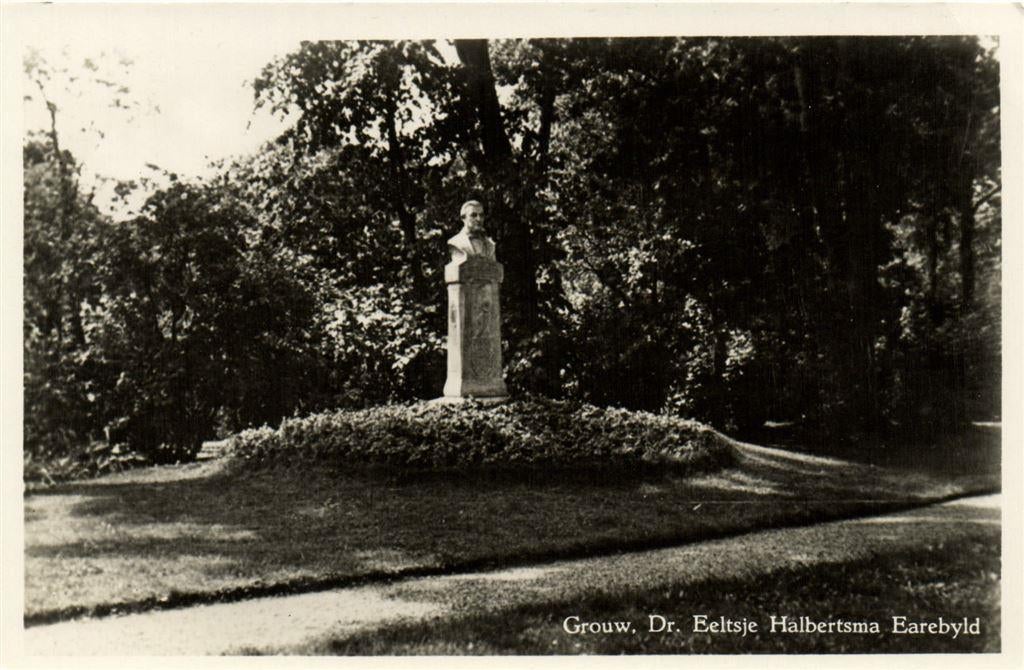 Grouw, Dr. Eeltsje Halbertsma Earebyld - ongelopen, Ophalen of Verzenden, Voor 1920, Ongelopen, Drenthe