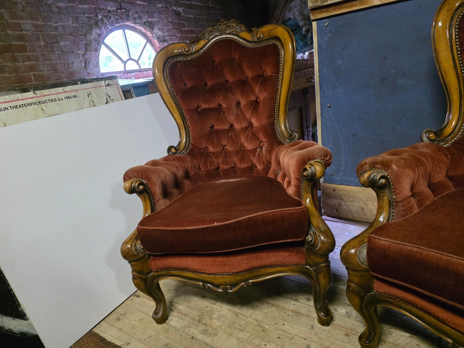 Antieke fauteuils - set van 2, Ophalen