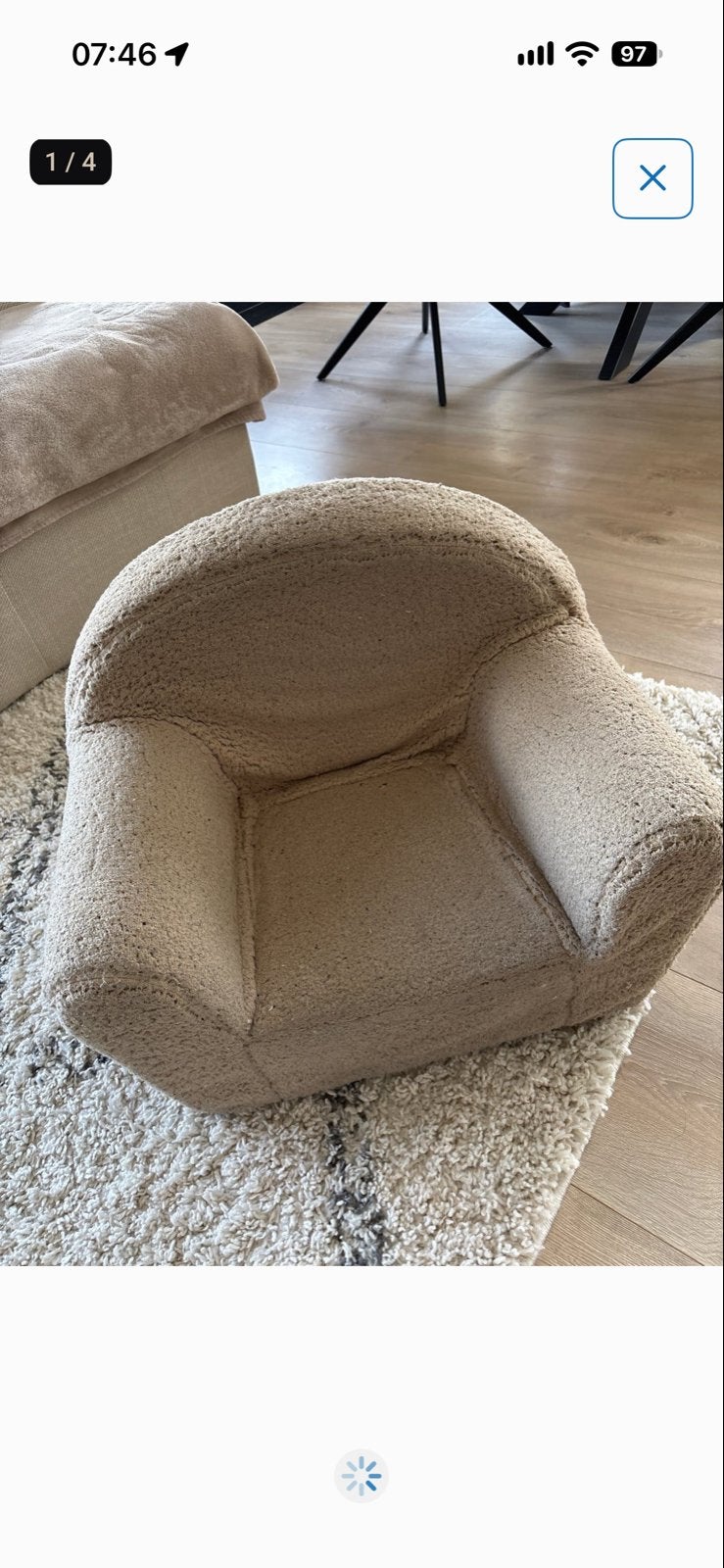 Kinderstoel teddy stof - beige, Ophalen of Verzenden, Gebruikt