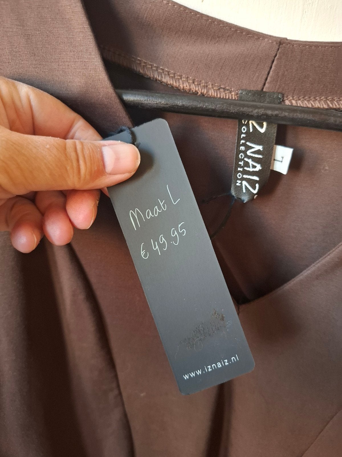 Iz Naiz bruine top maat: L/38,40, Bruin, Maat 42/44 (L), Ophalen of Verzenden, Lange mouw