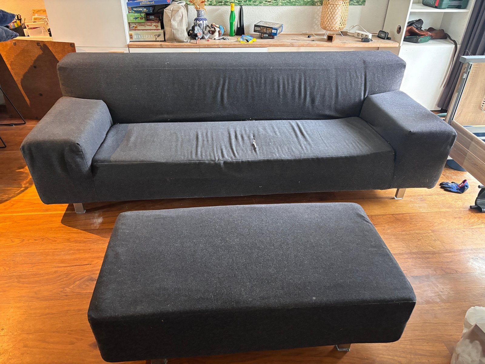 Montis design bank met hocker, Ophalen, Gebruikt, 100 tot 125 cm, Driepersoons