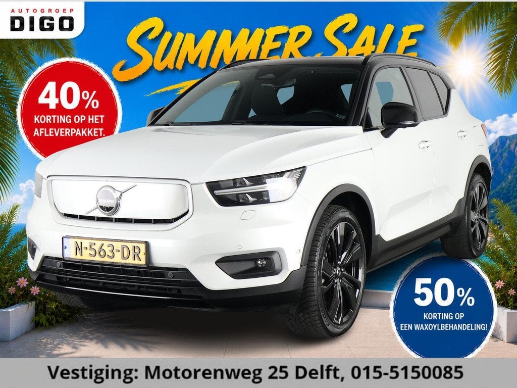 Volvo XC40 RECHARGE TWIN PRO AWD SOD ACCU 93% GARANTIE 9-203, Auto's, Volvo, Stof, Gebruikt, Wit, Origineel Nederlands