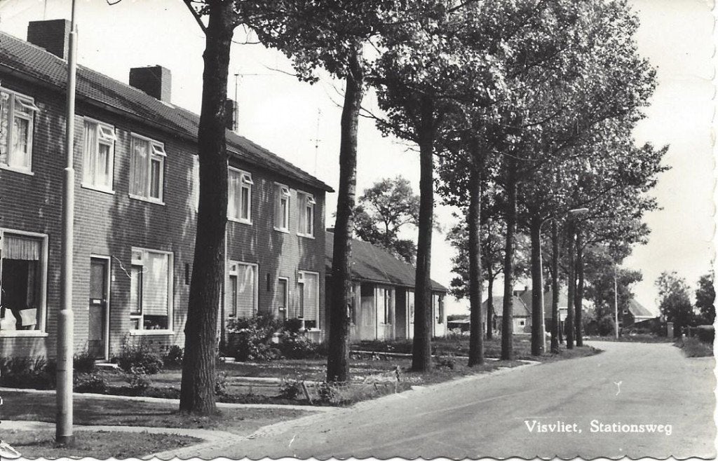 Visvliet (Gr.) Stationsweg, 1971, Verzamelen, Ophalen of Verzenden, 1960 tot 1980, Ongelopen, Groningen