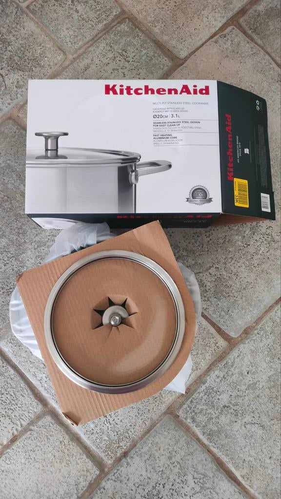 KitchenAid Multi-Ply Kookpan 3.1L - Nieuw in doos, Ophalen of Verzenden, Nieuw, Rvs
