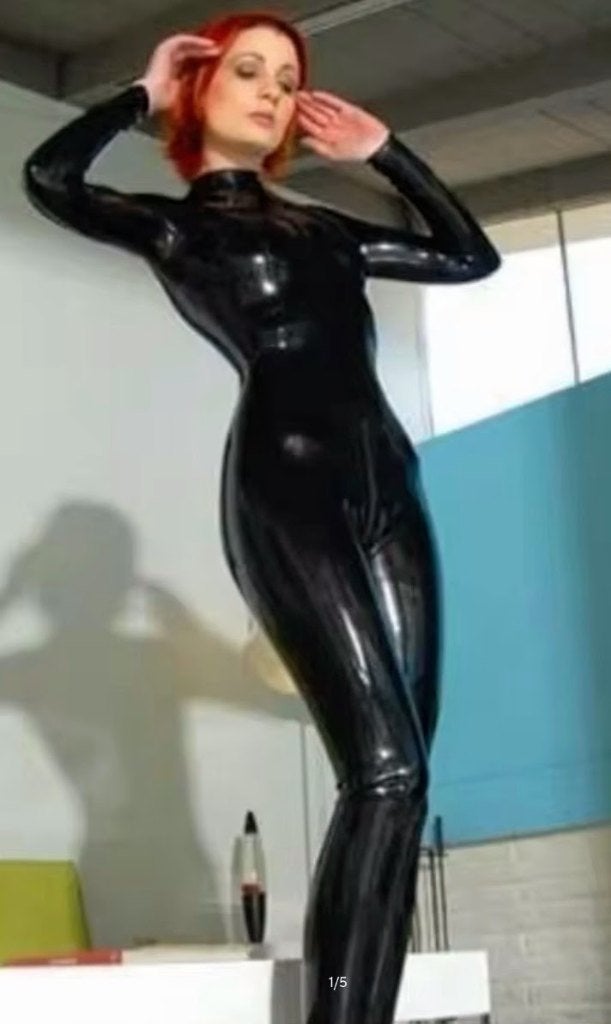 Unisex Latex Catsuit - Mt 42  XL met rits aan de voorzijde, Zentai, Verzenden, Nieuw