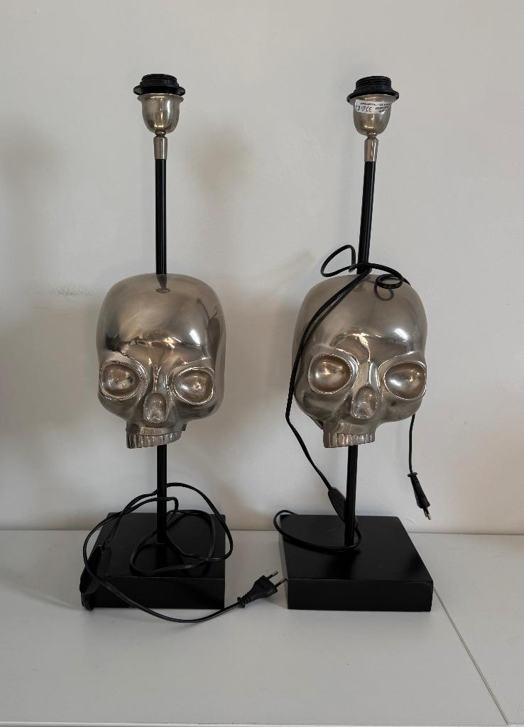 Set Tafellampen skull, Ophalen, Zo goed als nieuw, Philipp plein stijl, 50 tot 75 cm