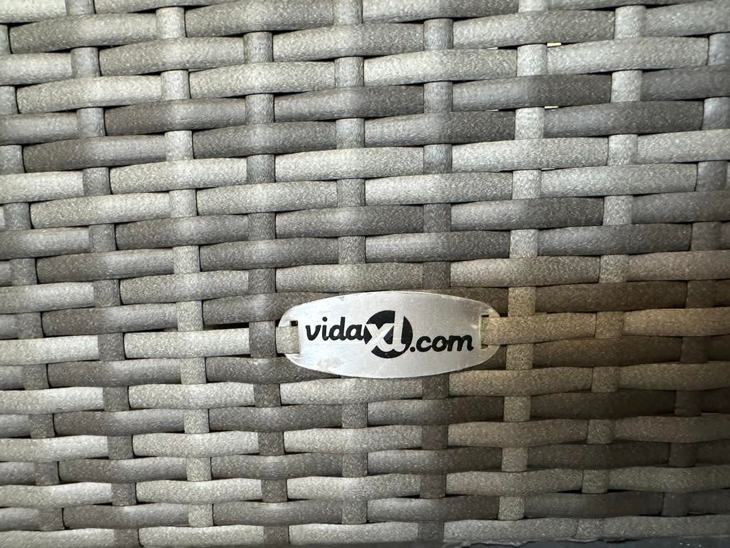 VidaXL Wicker Tuinset met Glazen Tafel en Kussens, Ophalen, Gebruikt, Eettafel, 6 zitplaatsen