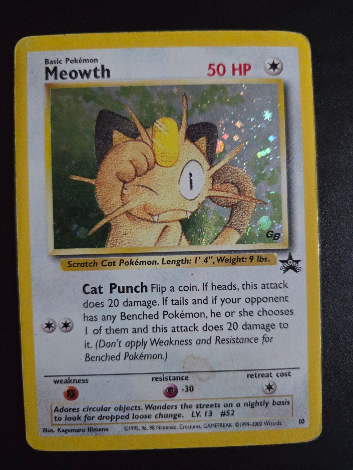 Meowth Black Star Promo 10, Ophalen of Verzenden, Zo goed als nieuw