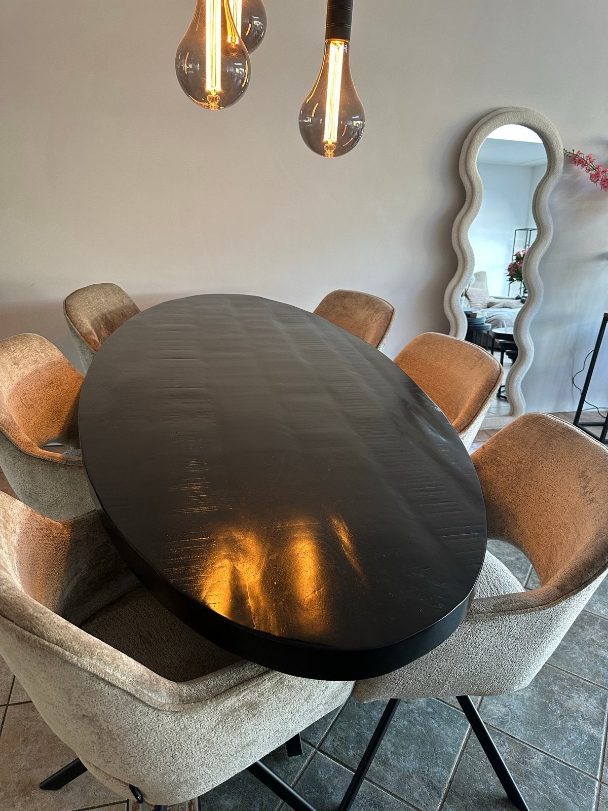 Ovale eettafel - 220x100 cm, Ophalen, Gebruikt, 100 tot 150 cm, 200 cm of meer