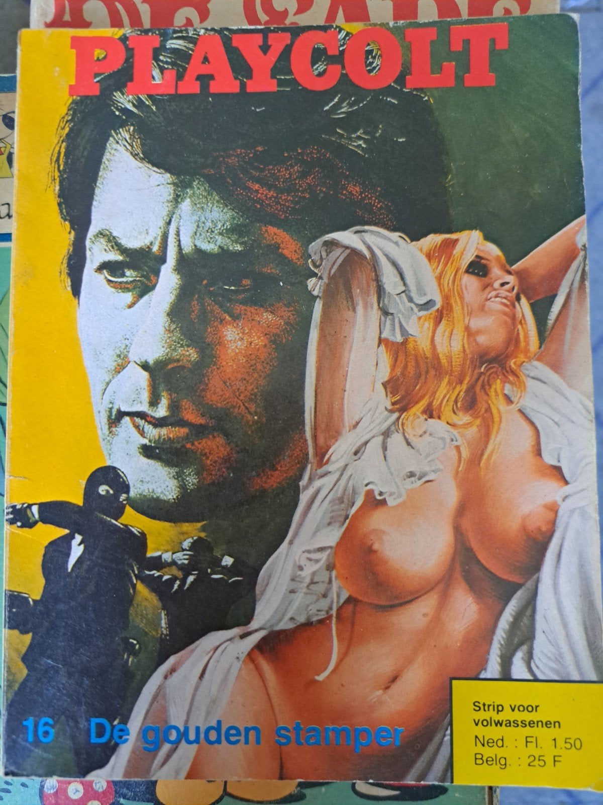 Erotische strip Playcolt "De gouden stamper" uit jaren '60, Boeken, Stripboeken, Ophalen of Verzenden