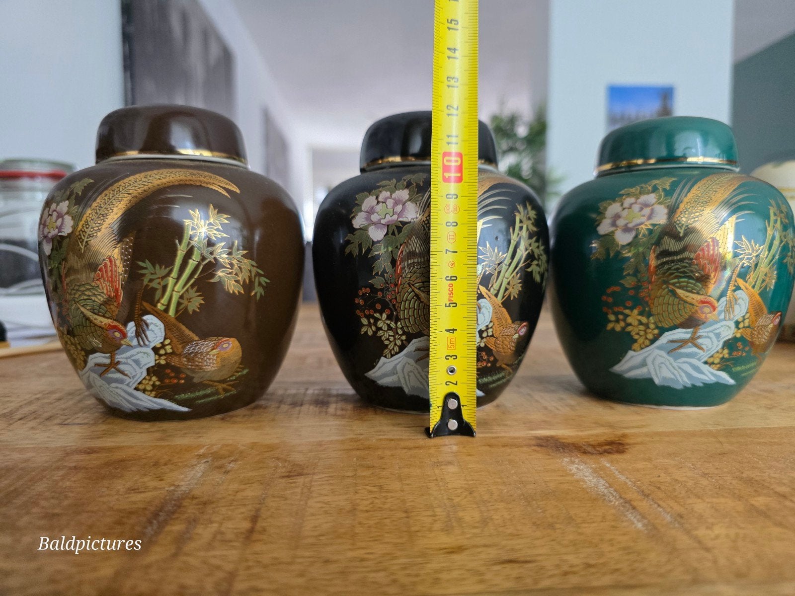 Gemberpotten Japanse stijl met vogels en bamboe - 3 stuks, Ophalen of Verzenden